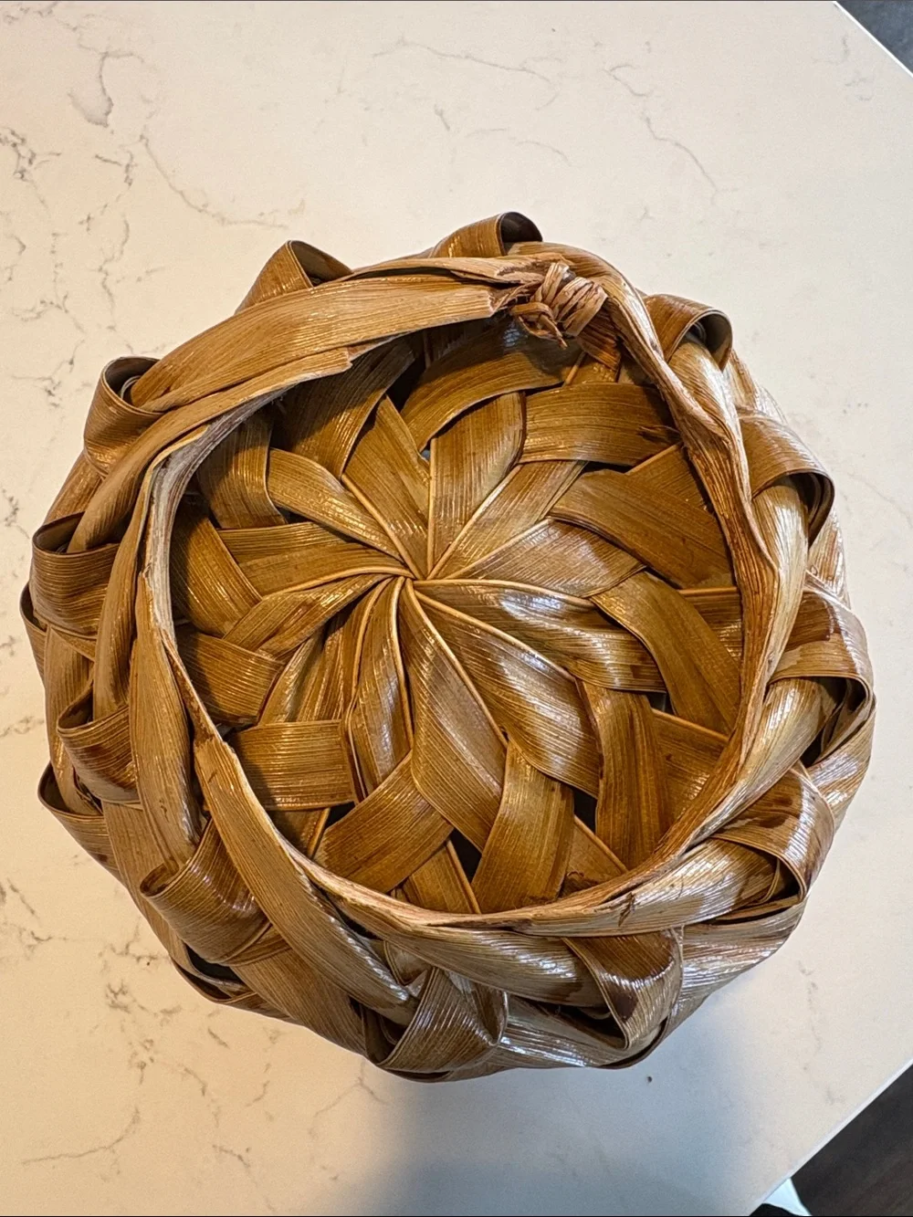 Vintage Handmade‎ Palm Leaf Woven Basket